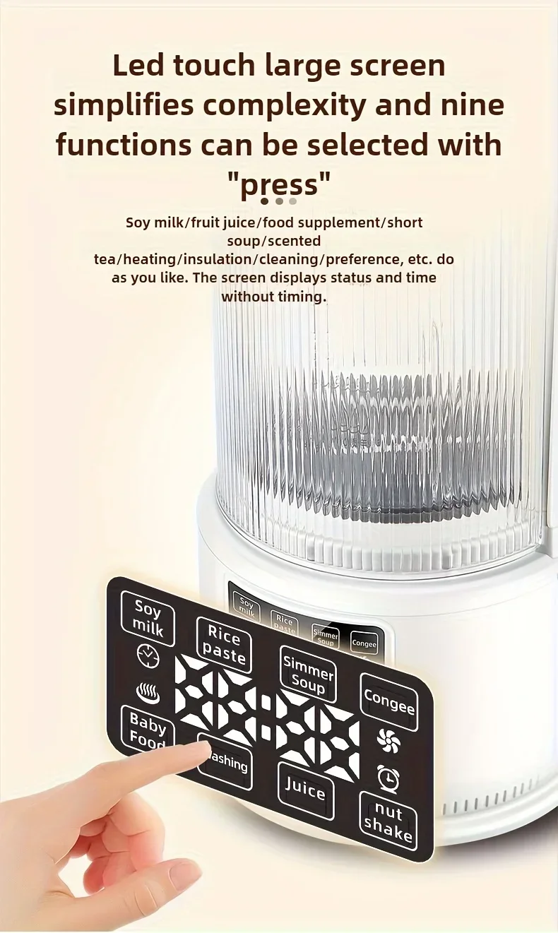 Portable baby Food Wall Breaker Heating mini Soybean Milk Machine Bass Multifunctional Home Cooking Blender Machine