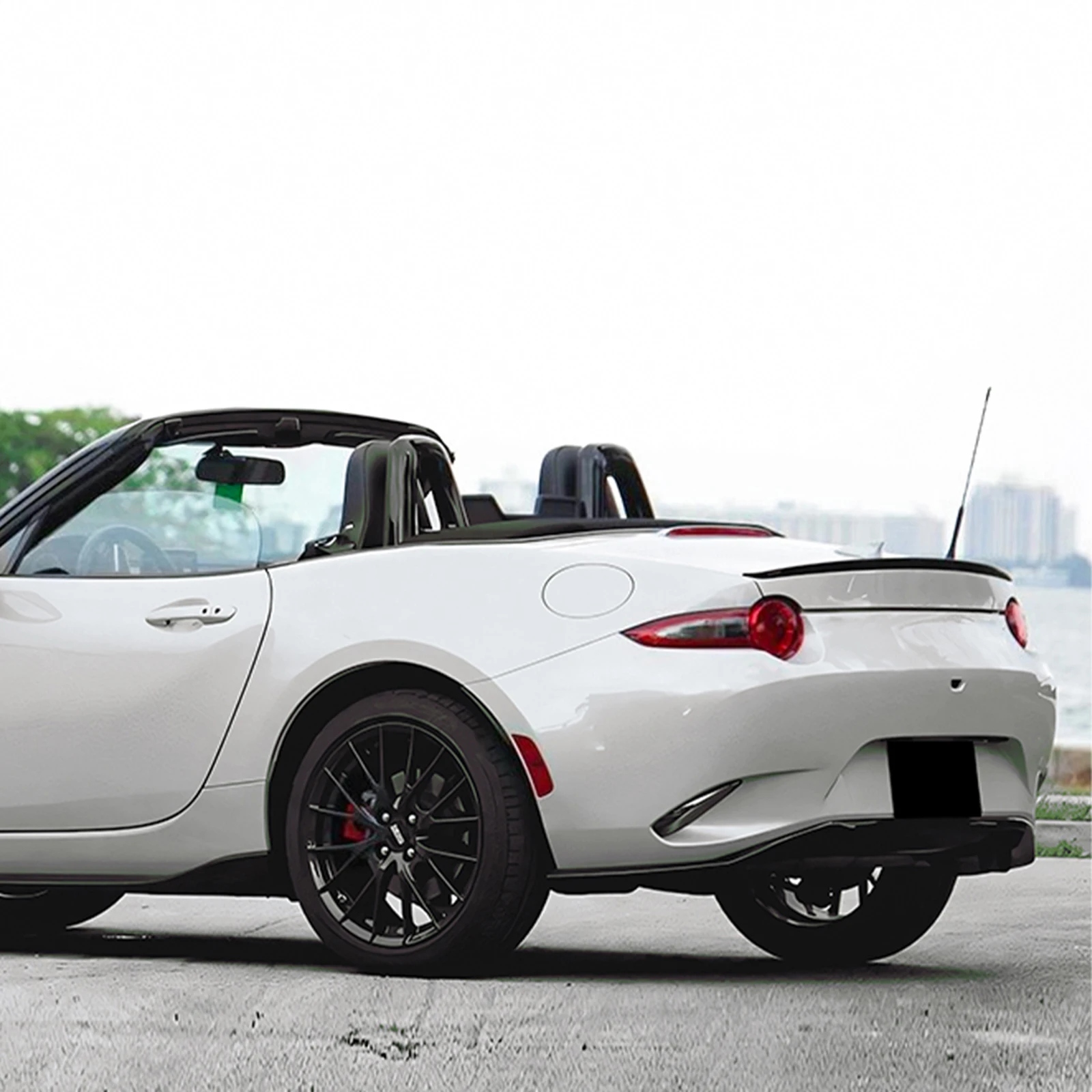 Rear Trunk Lid Spoiler Wing Lip For Mazda MX-5 Miata MX5 ND 2016-2025 Convertible 2-Door Carbon Fiber Look/Gloss Black Splitter
