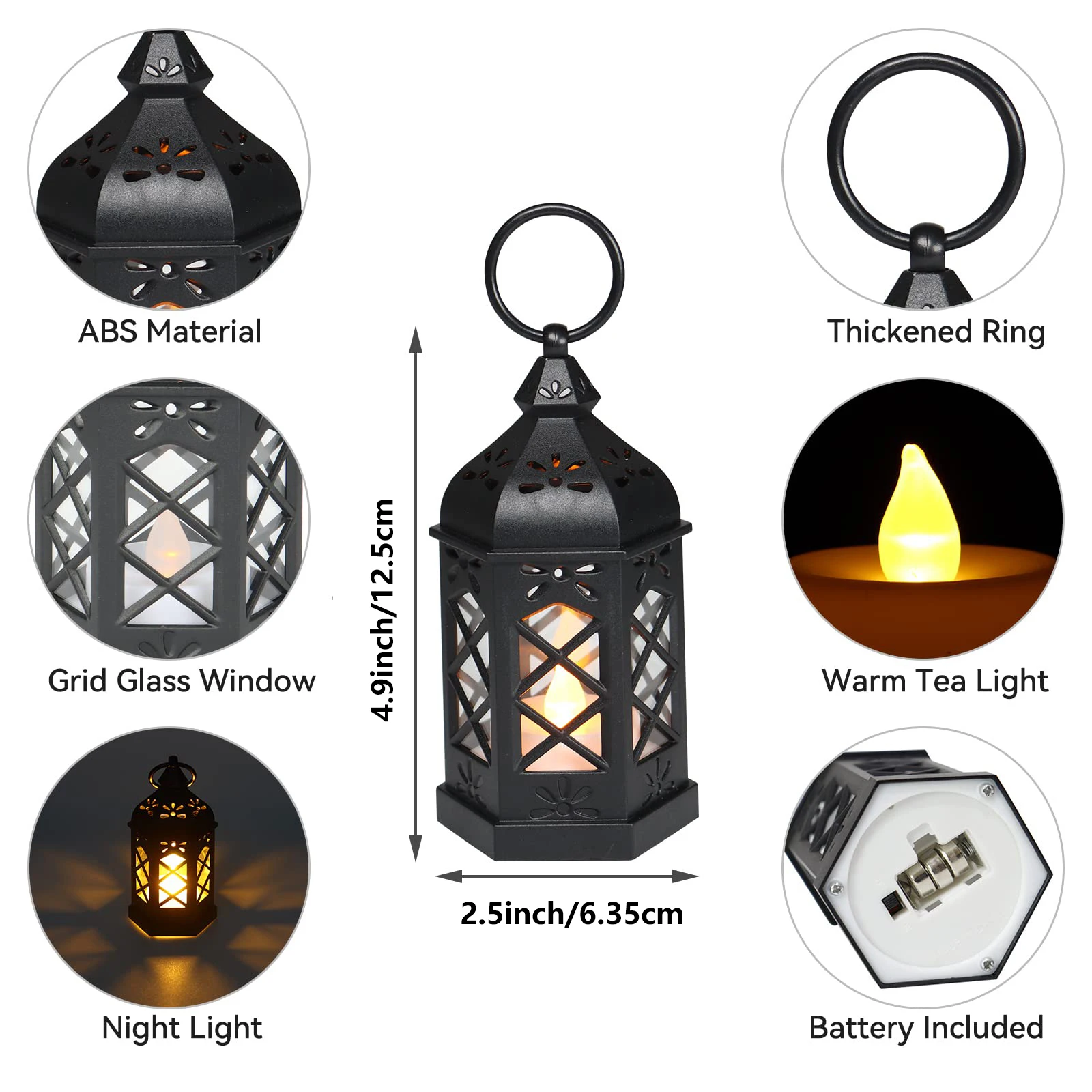 12pcs set of LED lantern retro atmosphere decorative lights, LED small candle lanterns Christmas table center decorations