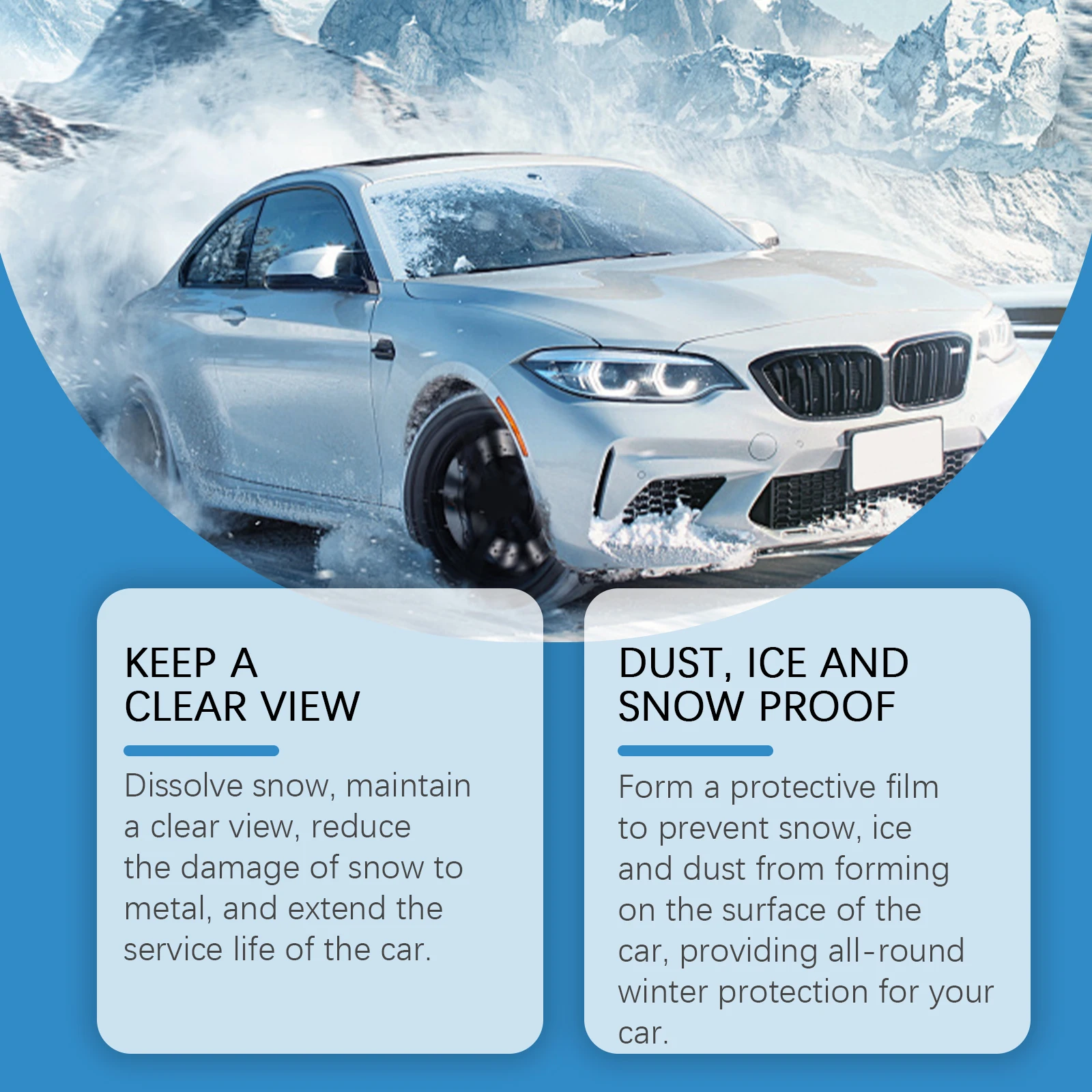 Car Snow Melting and Deicing Agent, Convenient Spray for Removing Snow, Ice and Frost on Car Windows