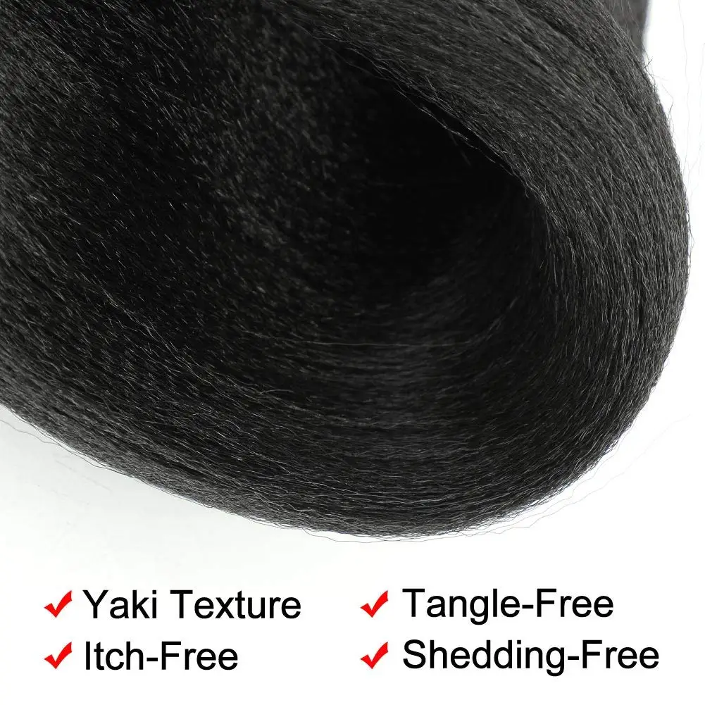 6 Packs Pre-Stretched Braiding Hair 18 Inch Gradient Yaki Straight Crochet Braid with Yaki Texture Professional Synthetic Extensions 1B/30/27