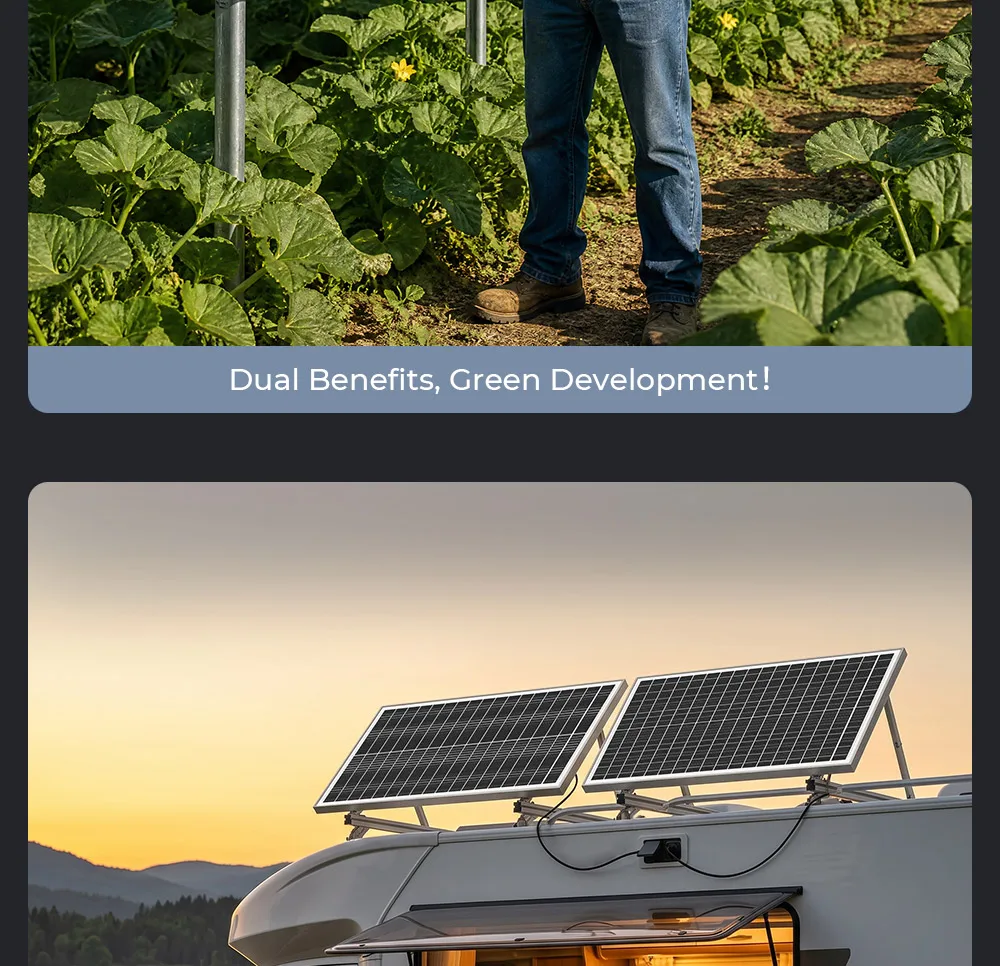 RVPOZWER 100W 18BB Rigid Solar Panels White Frame Board N-Type Solar Cells 23% High Conversion Efficiency for Home RV System Farm Outdoor Camping Off-grid Power Support