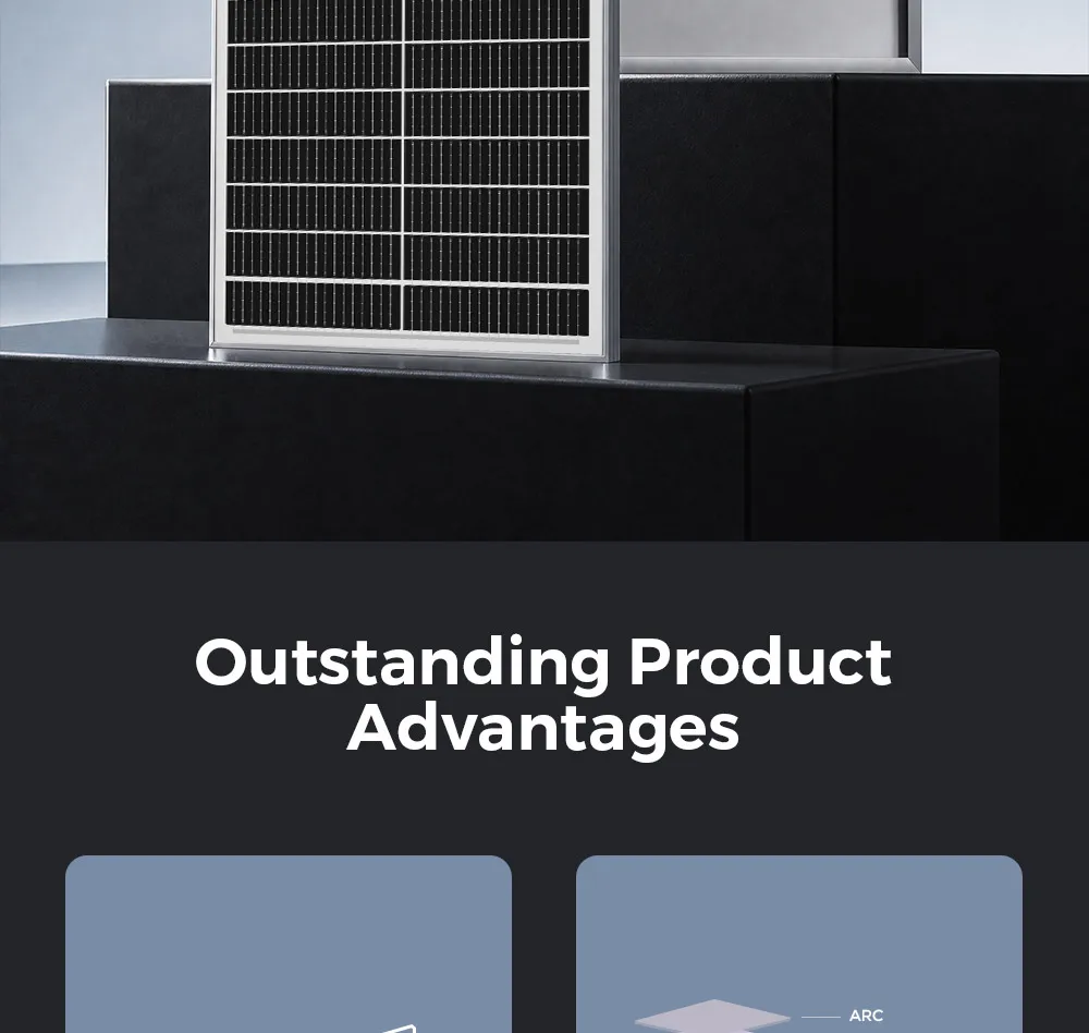 RVPOZWER 100W 18BB Rigid Solar Panels White Frame Board N-Type Solar Cells 23% High Conversion Efficiency for Home RV System Farm Outdoor Camping Off-grid Power Support