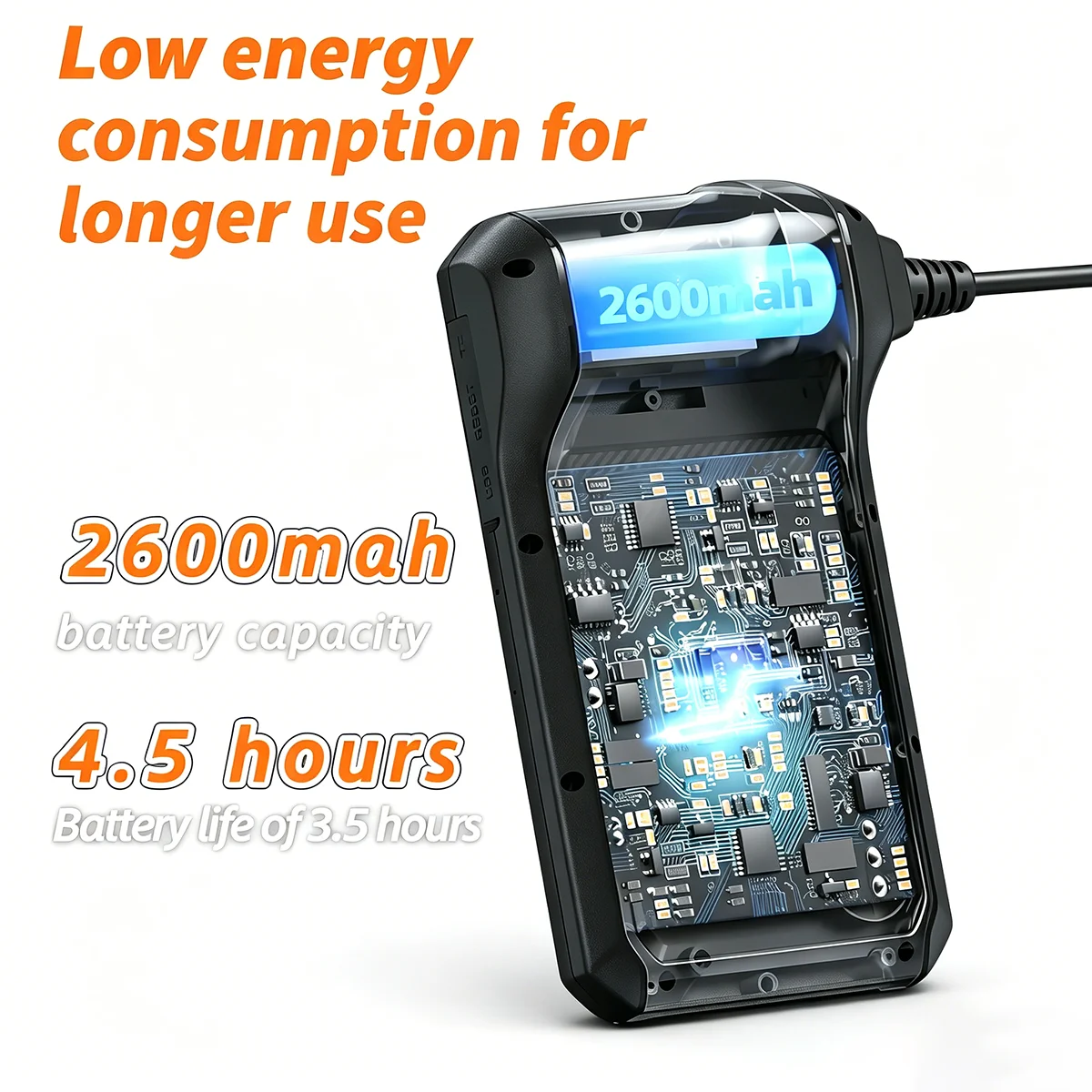 4.3 Inch IPS Screen Industrial Endoscope Camera 1080P HD IP67 Waterproof Borescope 2600mAh Rechargeable Inspection Camera With Adjustable LED Lights for Car Engine Maintenance Sewer Pipe Home Wall Checking