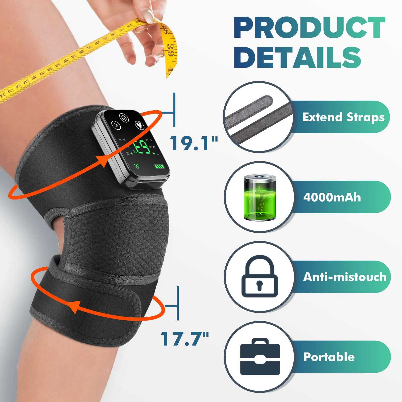 Electric Heated Vibration Knee Massage Pad 3 In 1 Shoulder Elbow Knee Massager Heating Strap Muscle Relaxation Joint Protection Health Care