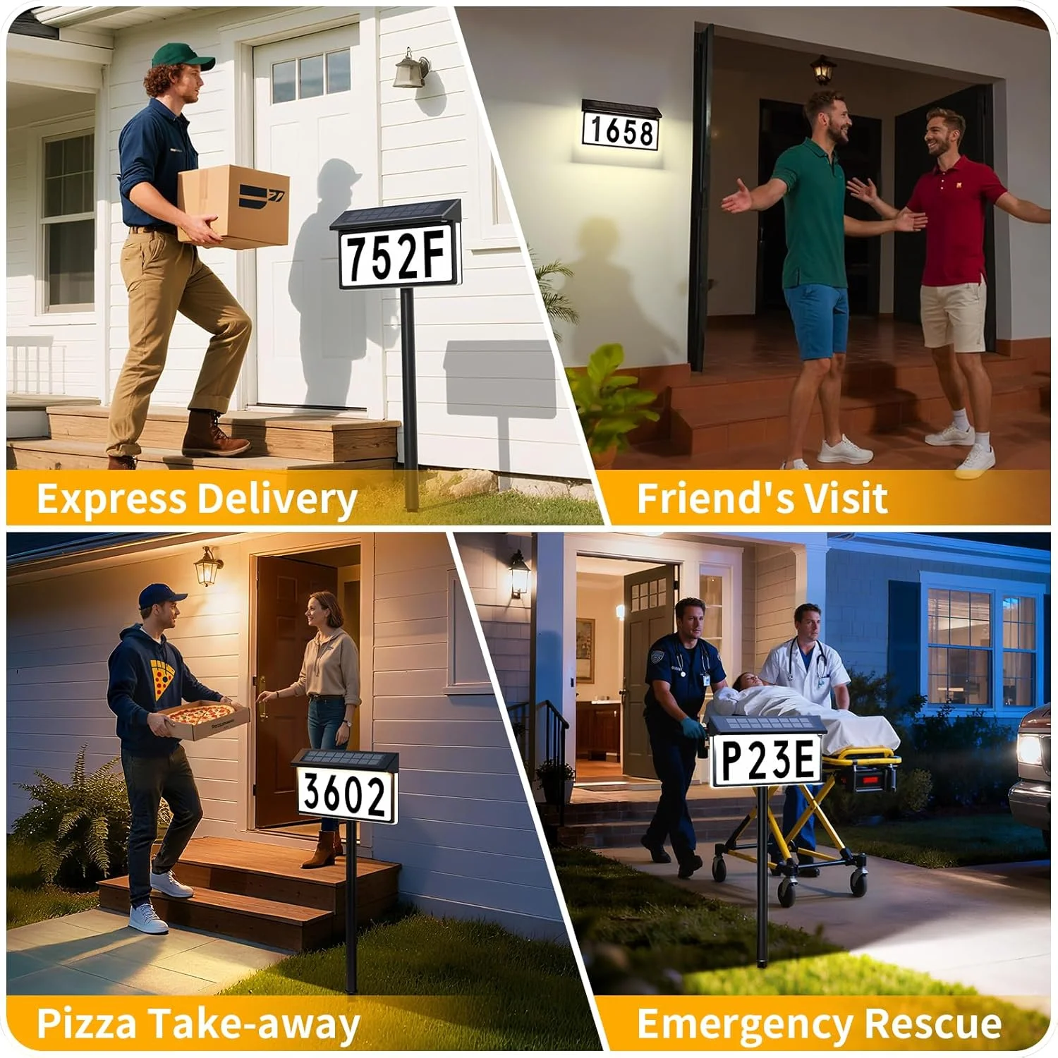 Solar-Powered Digital Door Number Light, Decorative Led House Number Light, Guide Light, Recessed Installation - for Houses, Villa Indicator Light, Solar-Powered Suitable for Villas, Lawns, Parks, Gift Light