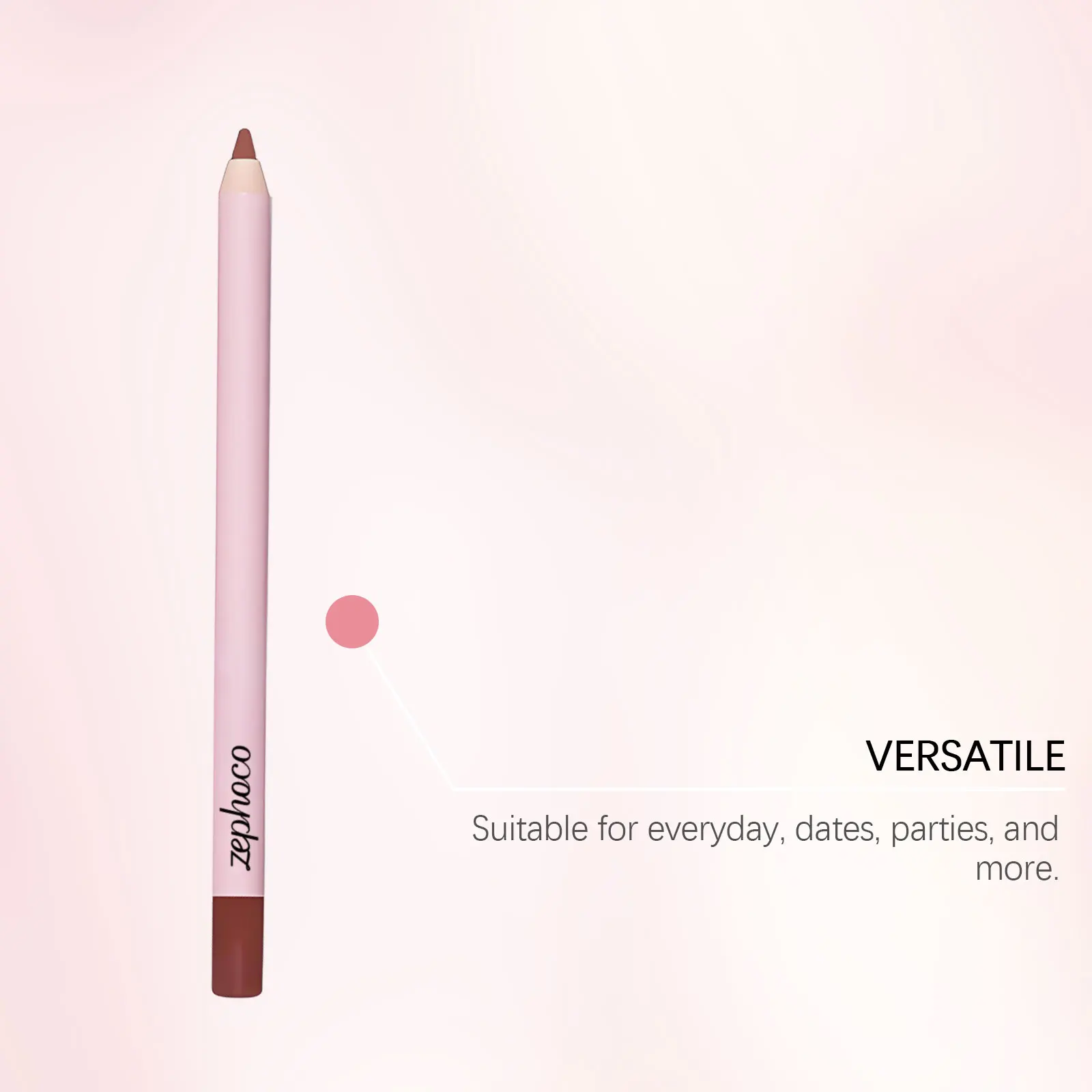 Zephoco 1g Red Brown Lip Liner Pencil Waterproof Long Lasting Smudge Proof Smooth Application For Daily Makeup Natural Finish
