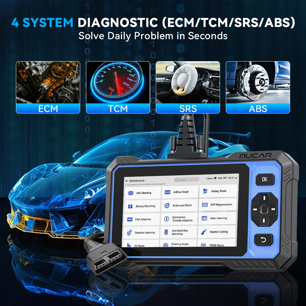 MUCAR 632 AI Automotive Tools Life Free Obd2 Scanner CANFD 15 Reset 4 System Life Free Bidirectional Diagnostic Auto OBD Scanner