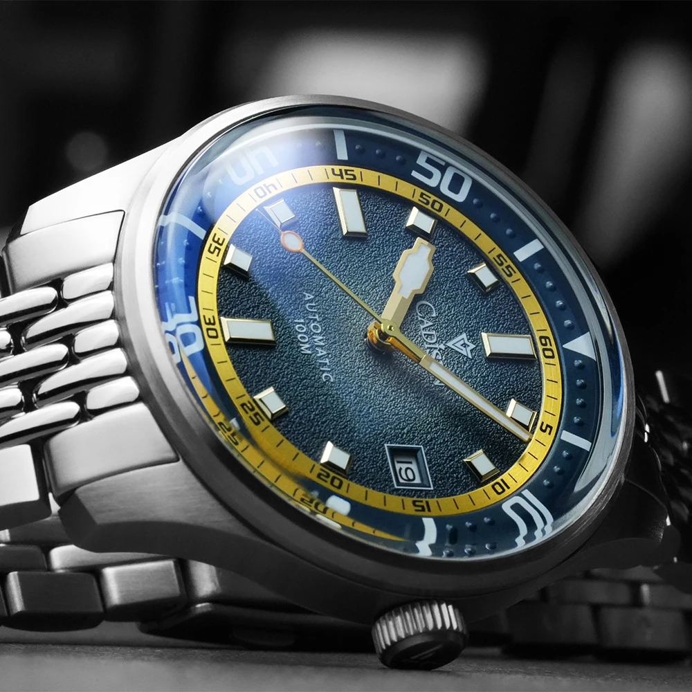 CADISEN Automatic Mechanical Watch Man Silver Business Casual Waterproof Watch Japan MIYOTA 8215 Movement Luminous Men's Watch