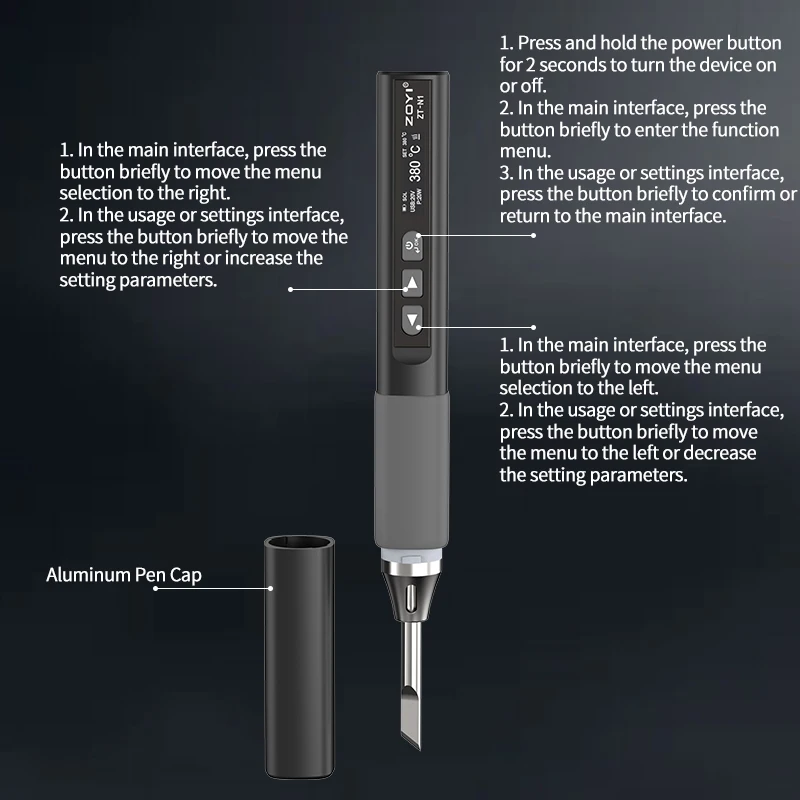 ZOYI ZT-N1 Smart Soldering Iron 96W Electrician Portable Constant Temperature Welding Pen for Home Maintenance Welding