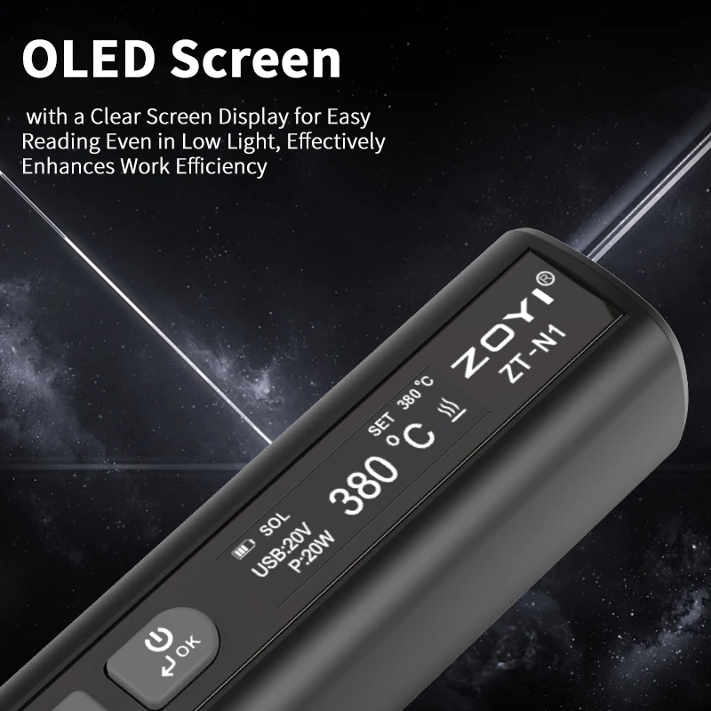 ZOYI ZT-N1 Smart Soldering Iron 96W Electrician Portable Constant Temperature Welding Pen for Home Maintenance Welding