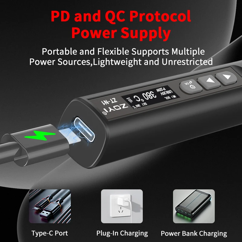 ZOYI ZT-N1 Smart Soldering Iron 96W Electrician Portable Constant Temperature Welding Pen for Home Maintenance Welding