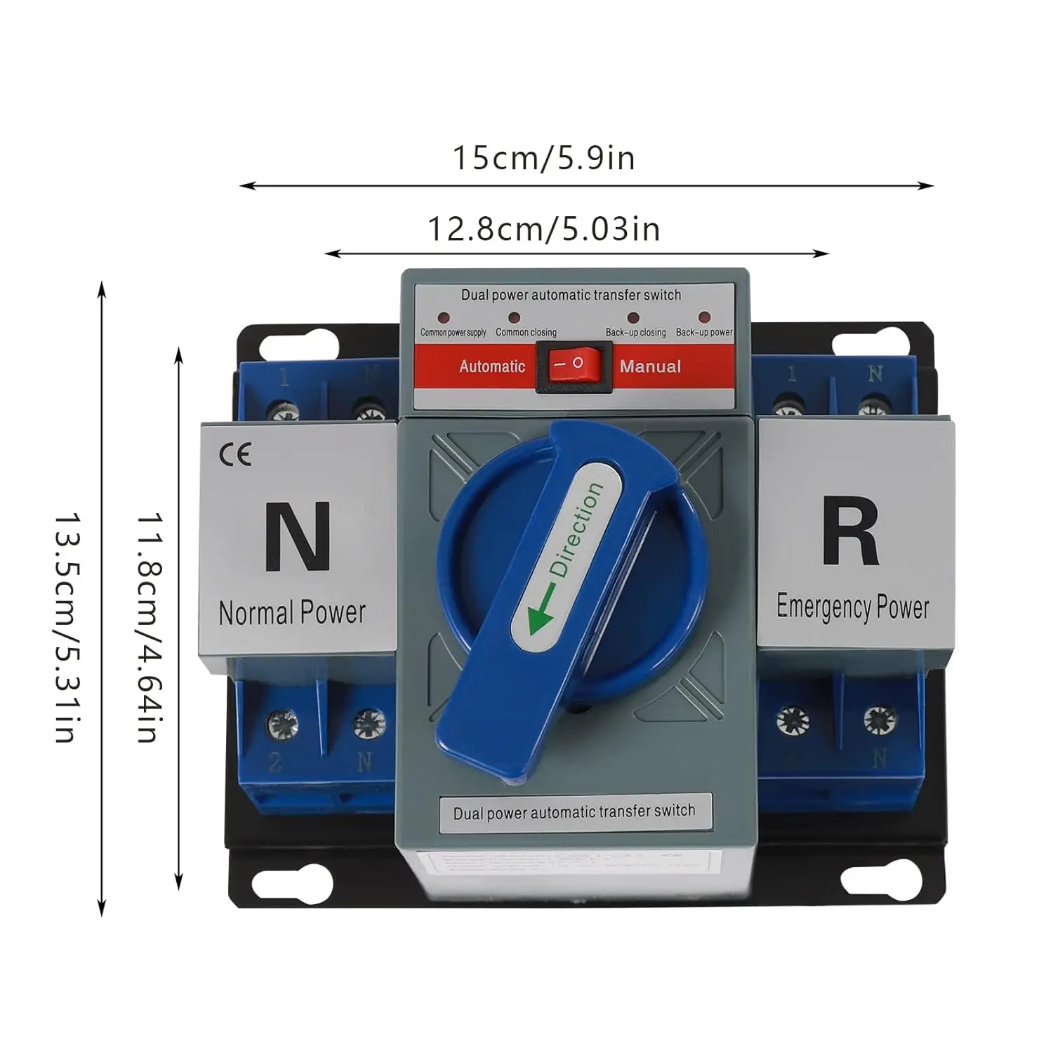 110V Mini Electrical Selector Switches Dual Power Automatic Transfer Switch 2P 63A ATS Dual Power Generator Changeover Switch