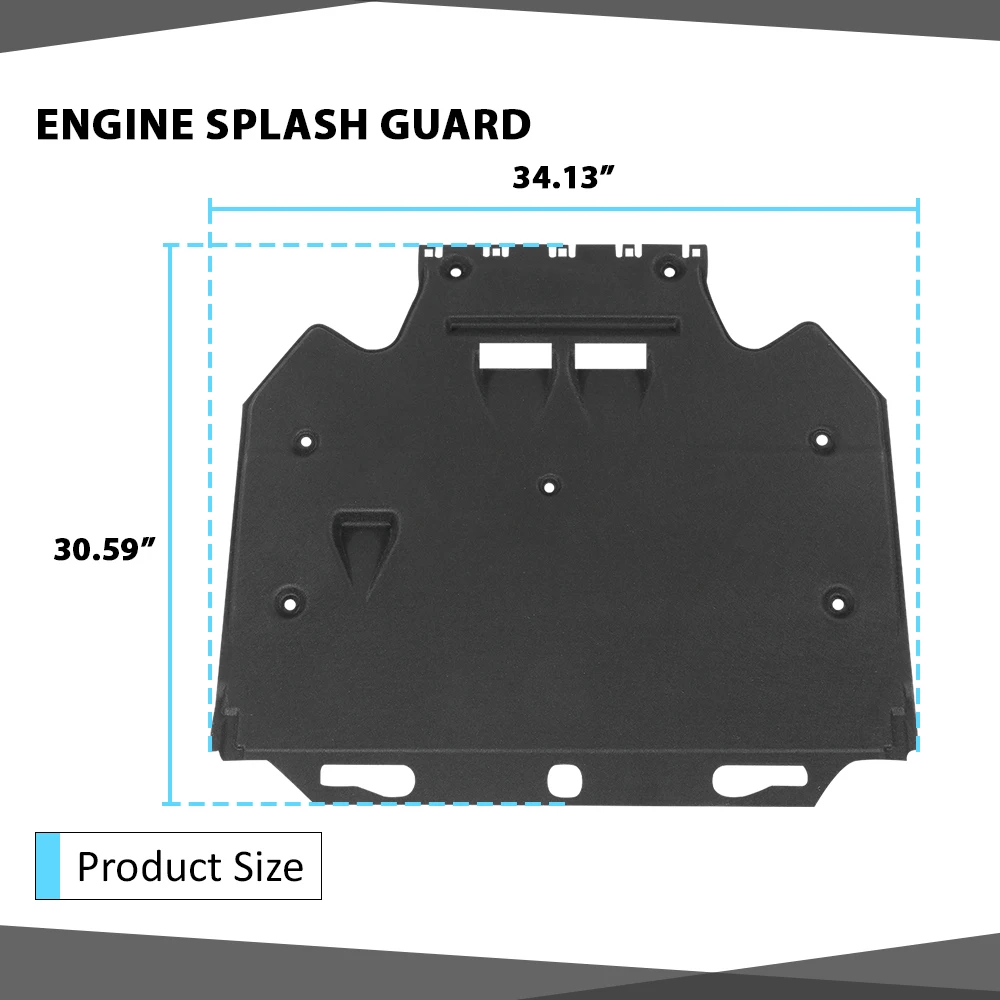 Engine Splash Shield Suitable for 2011-2018 Audi A6 A7 S6 S7 Quattro Rs7 4G0863822C, 4G0863822J, Black Cotton, Sturdy and Durable Car Protective Cover
