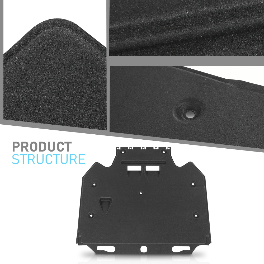 Engine Splash Shield Suitable for 2011-2018 Audi A6 A7 S6 S7 Quattro Rs7 4G0863822C, 4G0863822J, Black Cotton, Sturdy and Durable Car Protective Cover