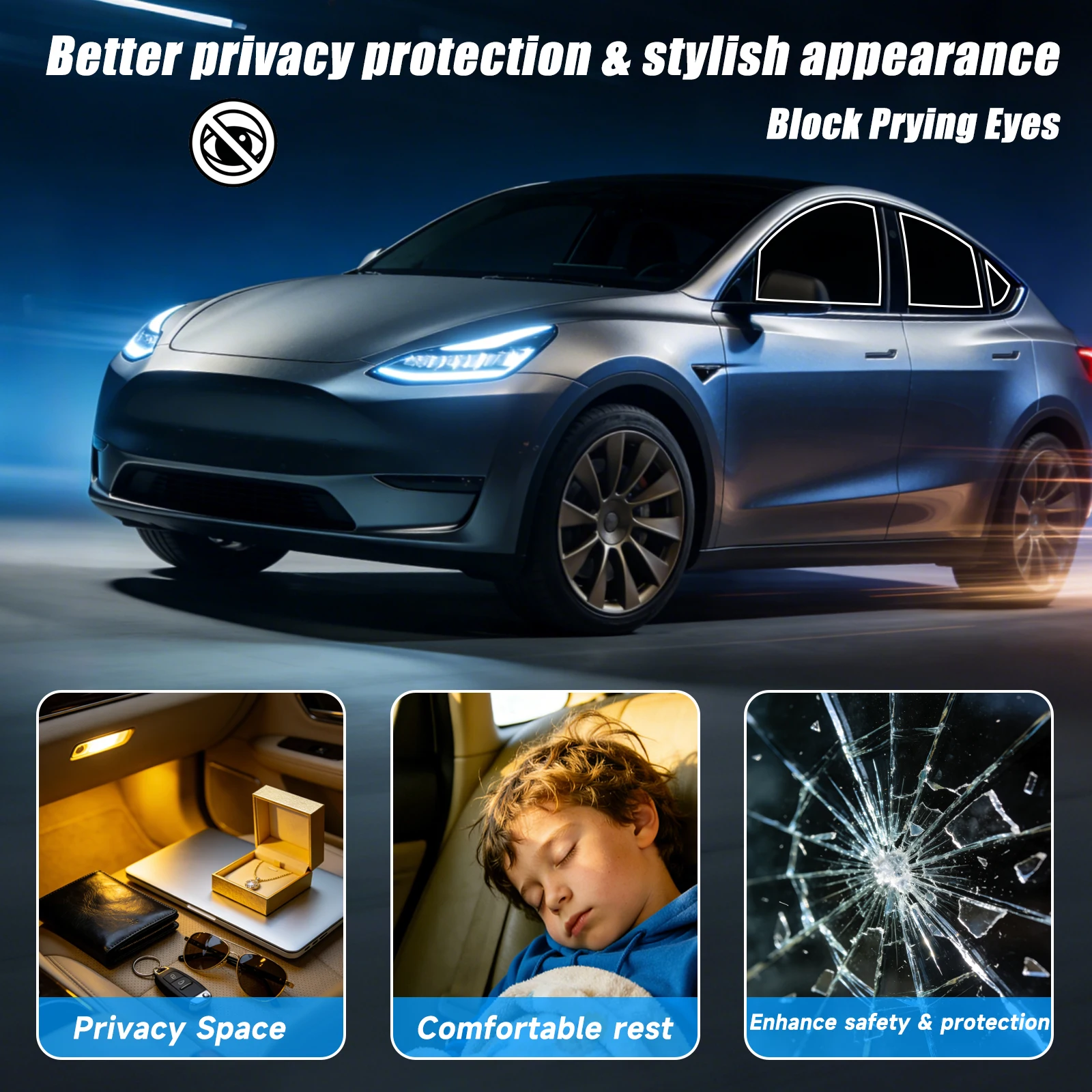 Precut Window Tint Car for Ford F150 Crew Cab 2015-2020 Sun Uv Blocking Heat & Glare 2Ply Window Protector Privacy Films Shade