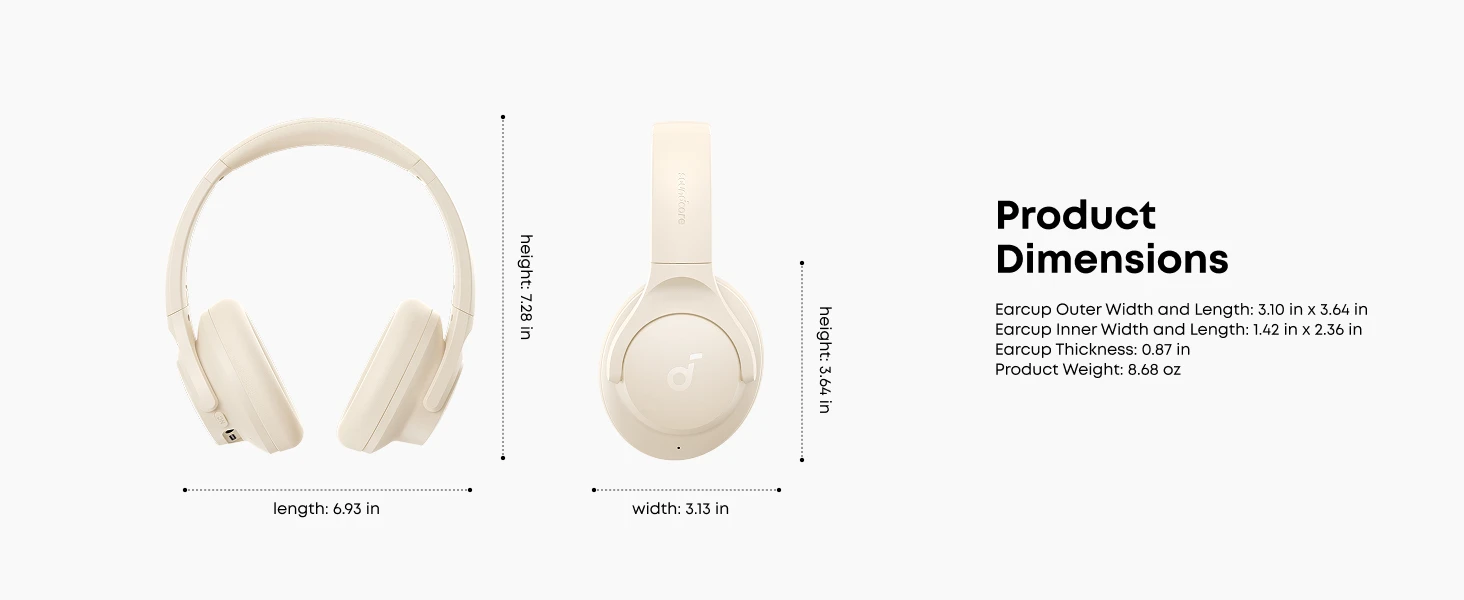 Soundcore by Anker Q20i Hybrid Active Noise Cancelling Headphones, Wireless Over-Ear Bluetooth, 40H Playtime (Refurbished)
