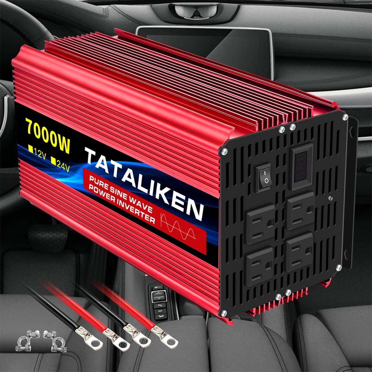 Pure Sine Wave Inverter 3500W/4000W/4500W/5000W inverter 12v converter 60HZ Portable camping car available US socket