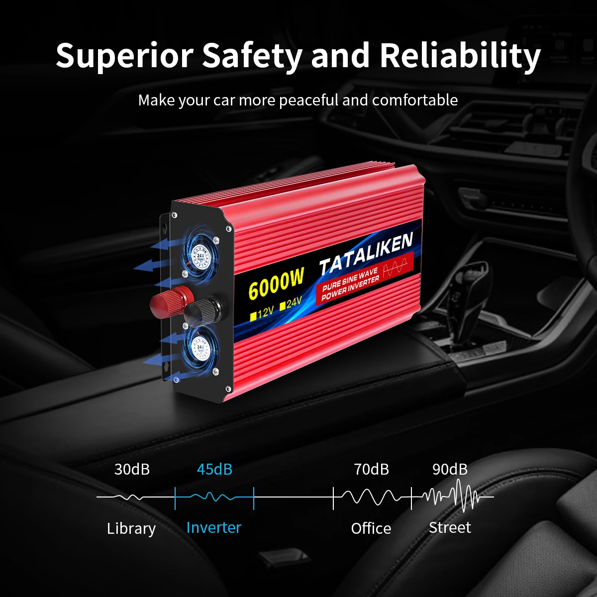 Pure Sine Wave Inverter 3500W/4000W/4500W/5000W inverter 12v converter 60HZ Portable camping car available US socket