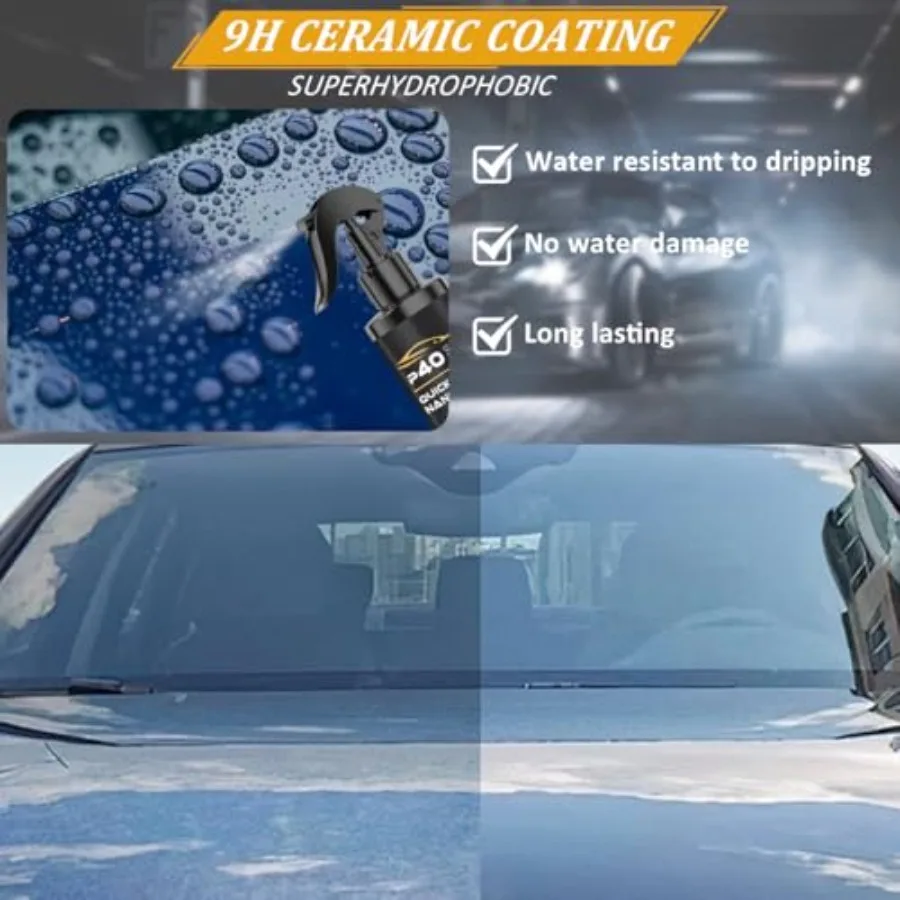 2Pcs P40 Car Scratch Quick Repair Nano Spray Instant Invisible Scratch Remover Quick Paint Restoration Multifunctional Coating
