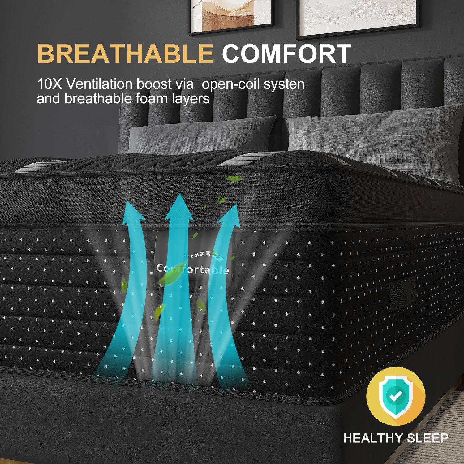 12/14in Hybrid Gel Memory Foam Mattress with Pocket Spring, Medium Firm, Motion Isolation Mattress in a Box