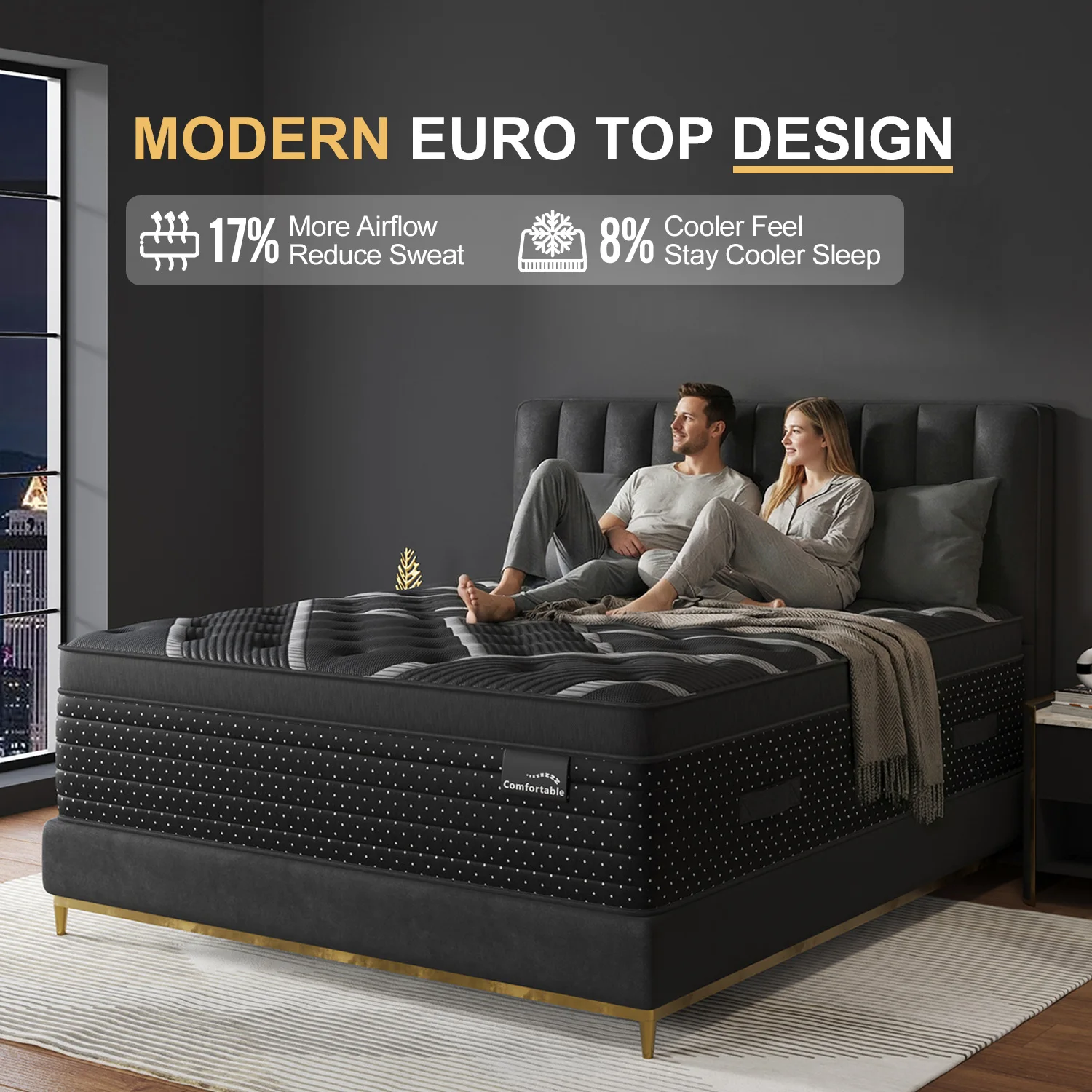 12/14in Hybrid Gel Memory Foam Mattress with Pocket Spring, Medium Firm, Motion Isolation Mattress in a Box