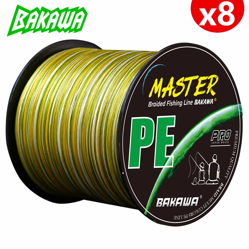 BAKAWA 300M 8-Strand Braided PE Fishing Line High Sensitivity Super Strong Saltwater Carp Fishing Line Good Power Long Casting