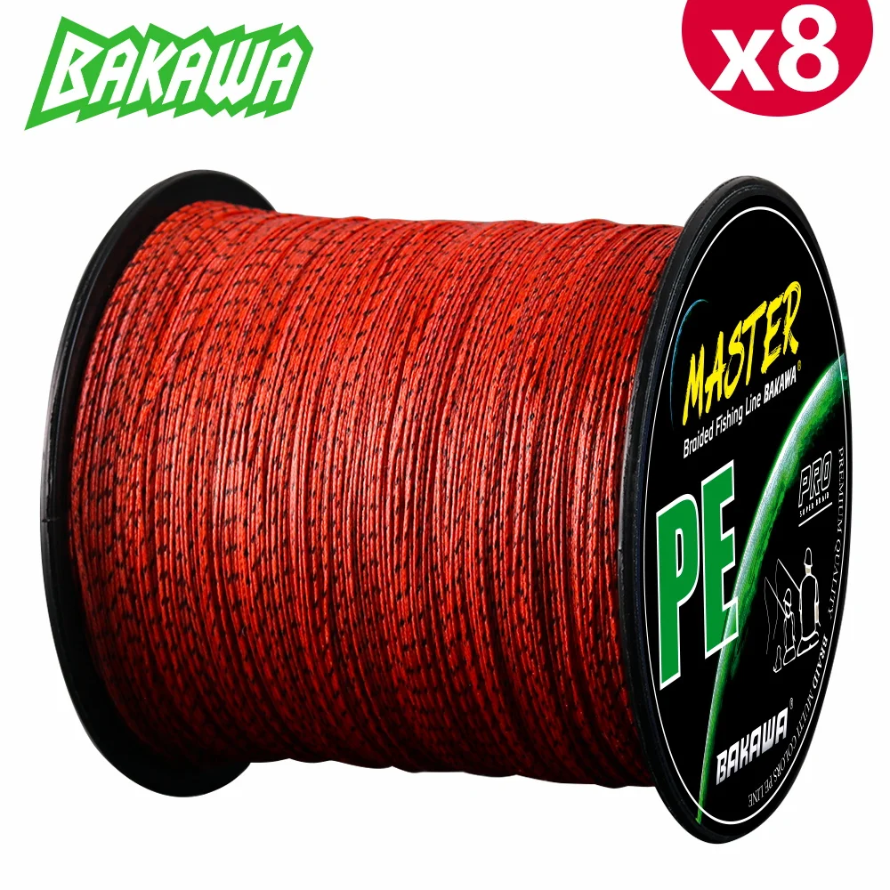 BAKAWA 300M 8-Strand Braided PE Fishing Line High Sensitivity Super Strong Saltwater Carp Fishing Line Good Power Long Casting