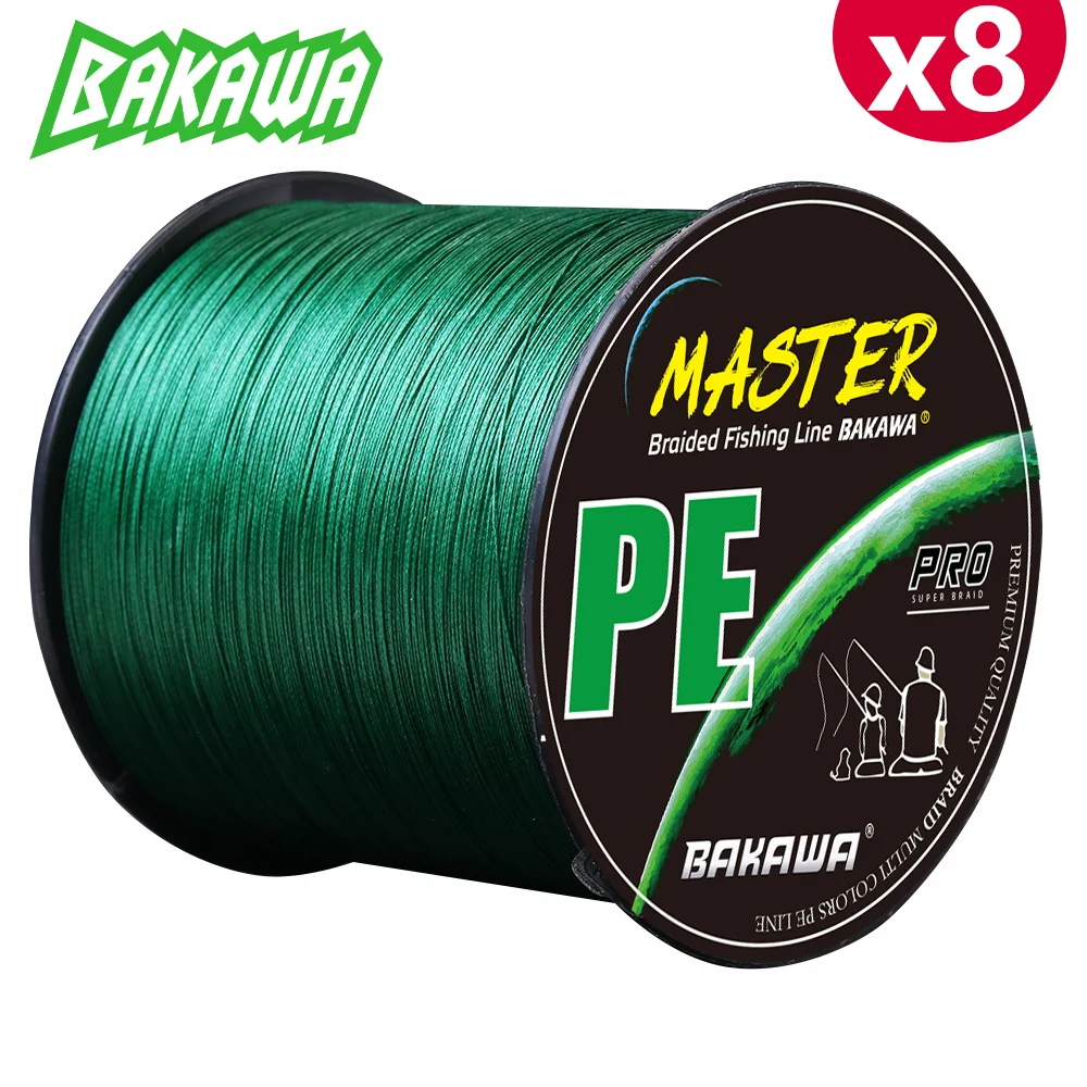 BAKAWA 300M 8-Strand Braided PE Fishing Line High Sensitivity Super Strong Saltwater Carp Fishing Line Good Power Long Casting