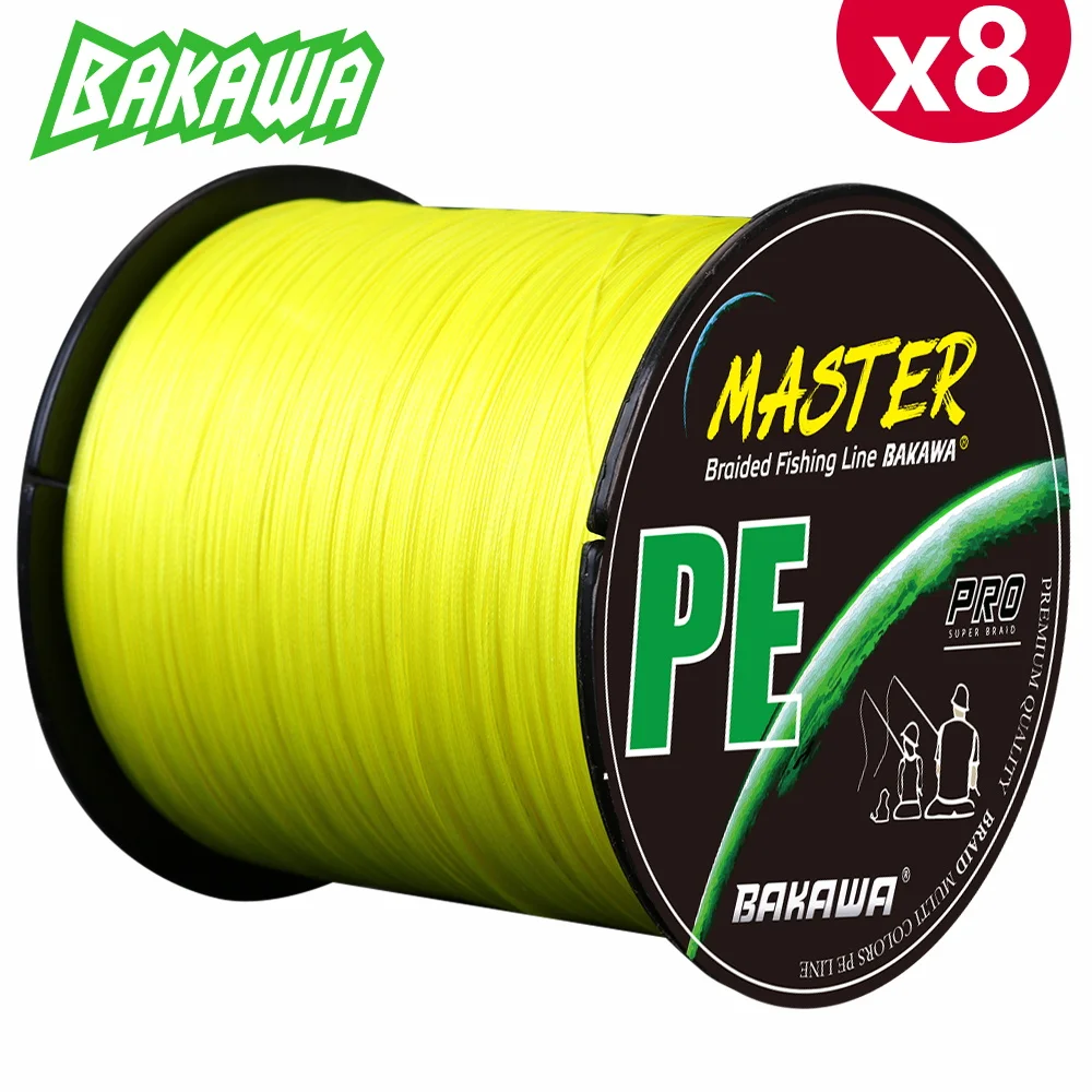 BAKAWA 300M 8-Strand Braided PE Fishing Line High Sensitivity Super Strong Saltwater Carp Fishing Line Good Power Long Casting