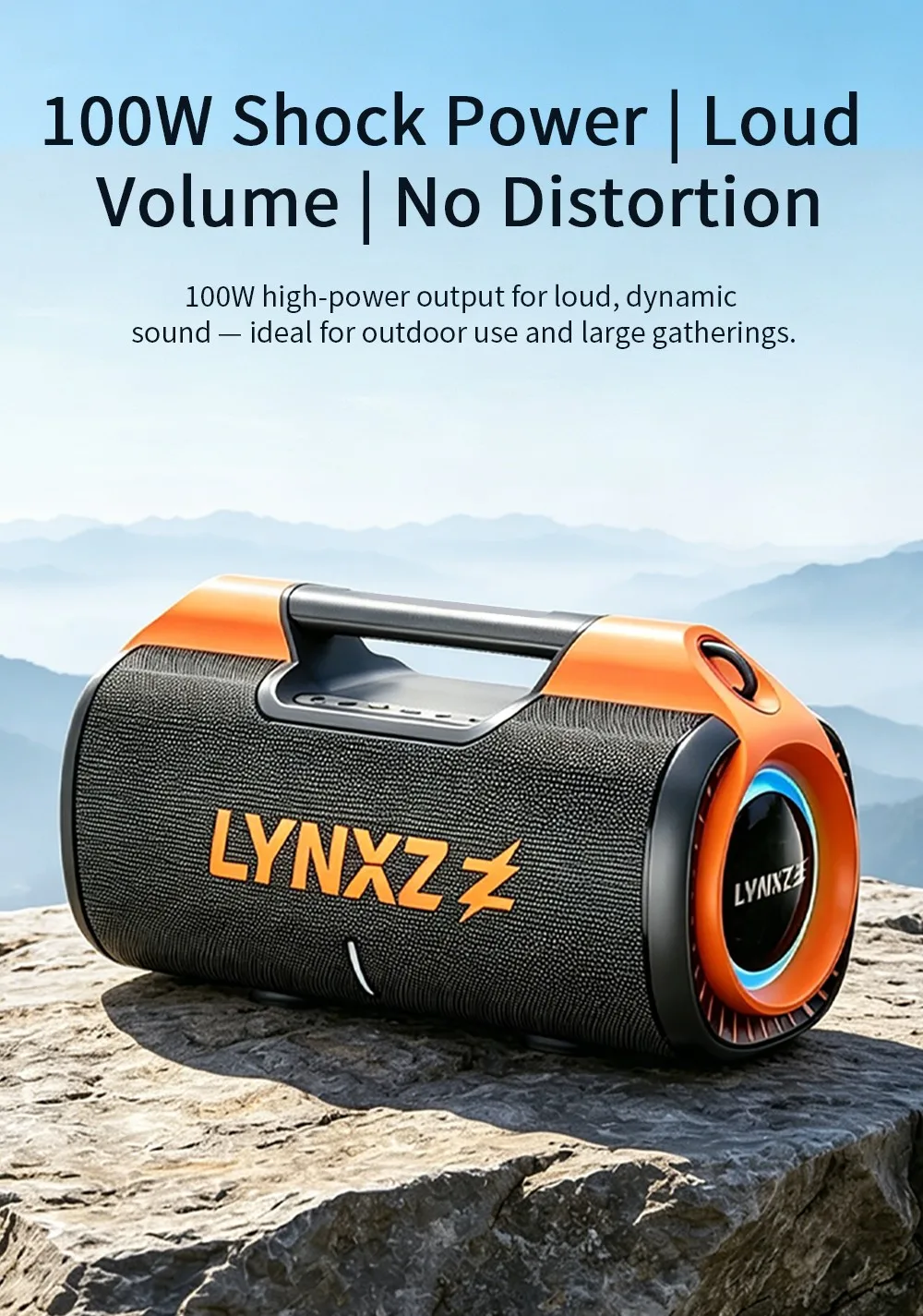 100W Bluetooth Speaker Loud Portable Boombox Wireless Outdoor Party IPX5 Waterproof TWS Stereo Bass Subwoofer 8000mAh
