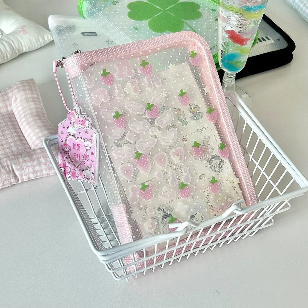 A6 Size Cute Stationery Storage Folder File PP Twill Zipper Pouch Document Bag Zip File Folder School Office Supplies