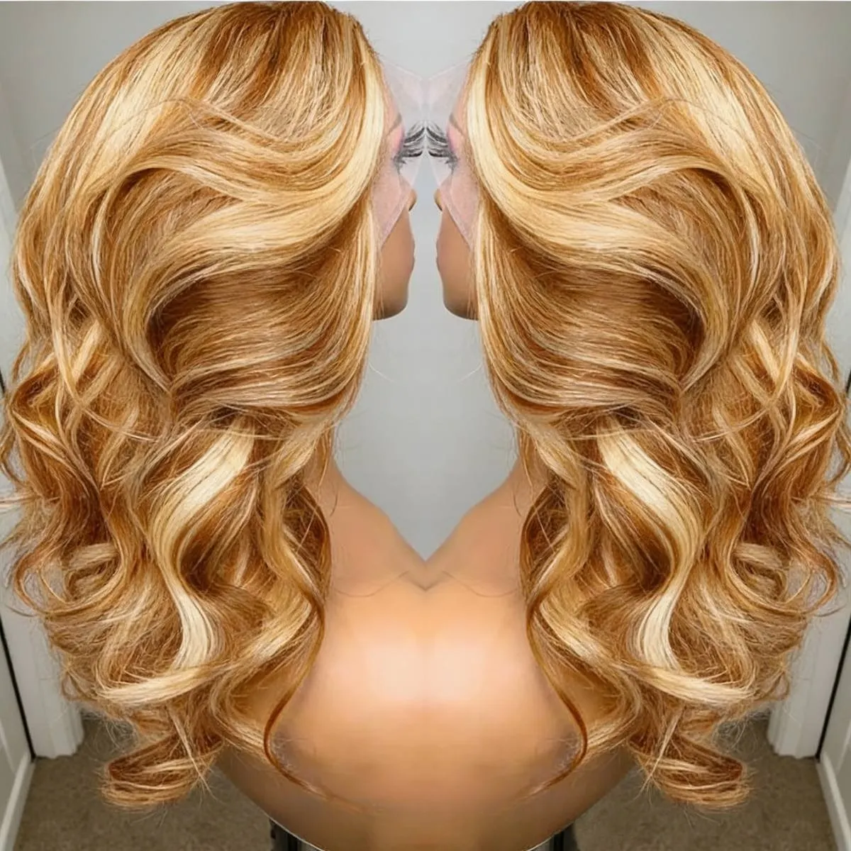 Ombre Honey Blonde Mixed Body Wave Wig Human Hair 13x4 Hd Lace Front Wig Brazilian Human Hair 200 Density Glueless Wig for Women