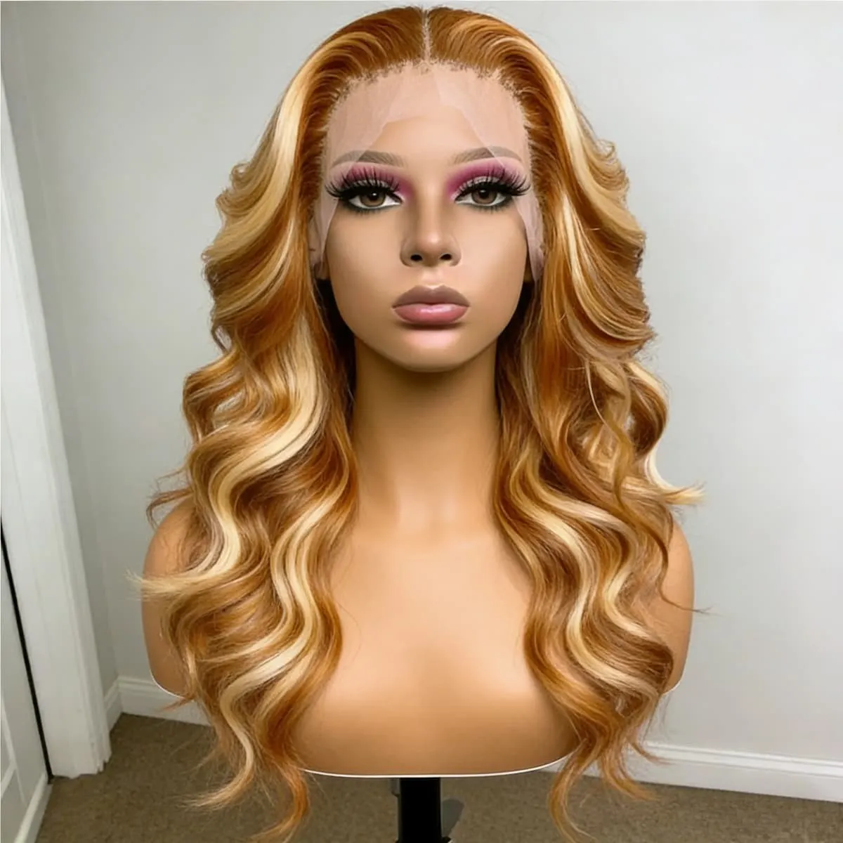 Ombre Honey Blonde Mixed Body Wave Wig Human Hair 13x4 Hd Lace Front Wig Brazilian Human Hair 200 Density Glueless Wig for Women