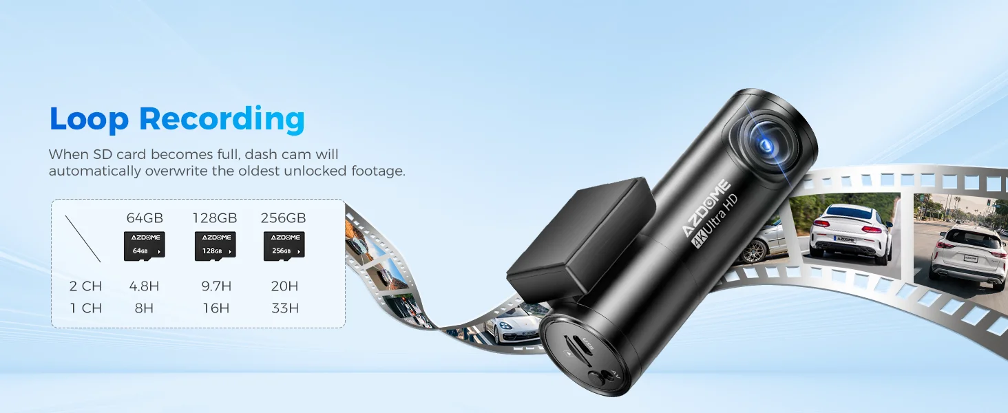 【US Warehouses】AZDOME M300S Dash Cam 4K+1080P Front and Rear Dash Camera for Cars 5.8G WiFi GPS Voice Control WDR Night Vision