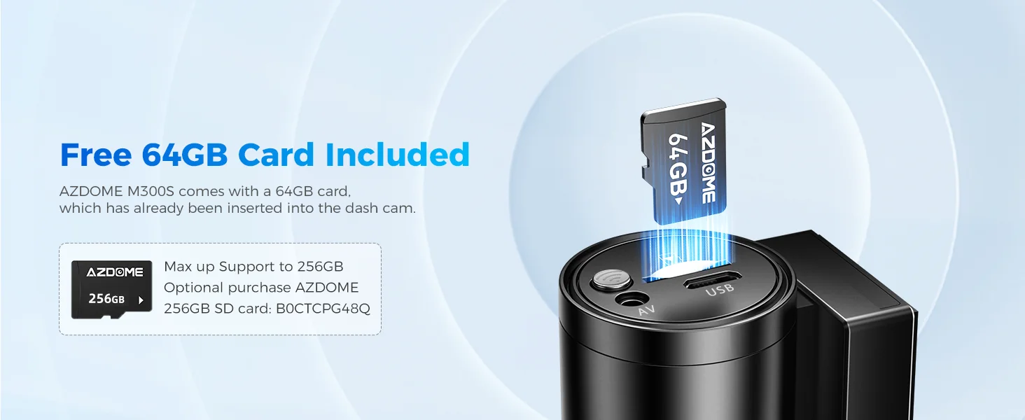 【US Warehouses】AZDOME M300S Dash Cam 4K+1080P Front and Rear Dash Camera for Cars 5.8G WiFi GPS Voice Control WDR Night Vision