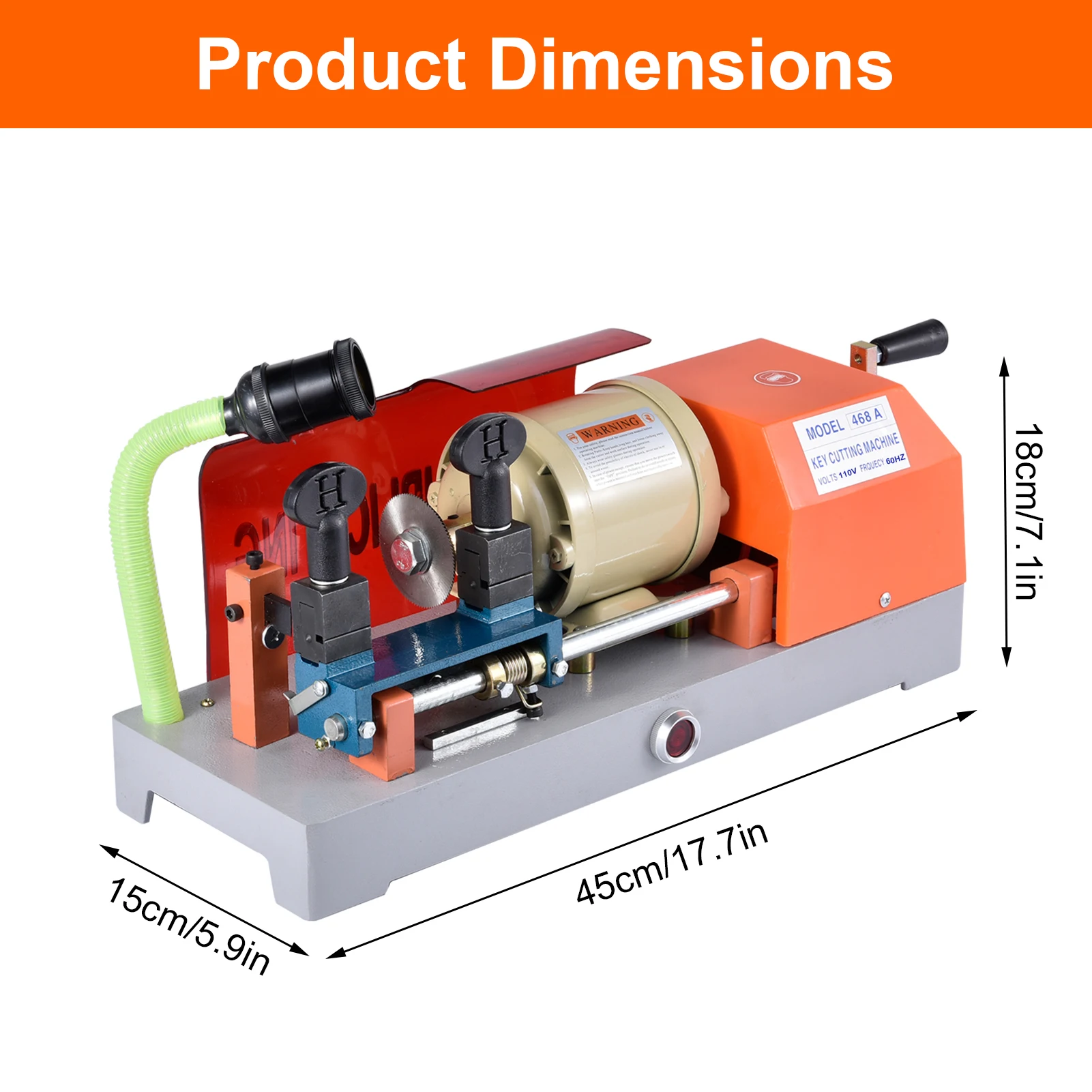 110V Vertical Key Duplicator Automatic Key Cutter Tool for House Door & Car Locksmith, Precision Metal Cutting Machine