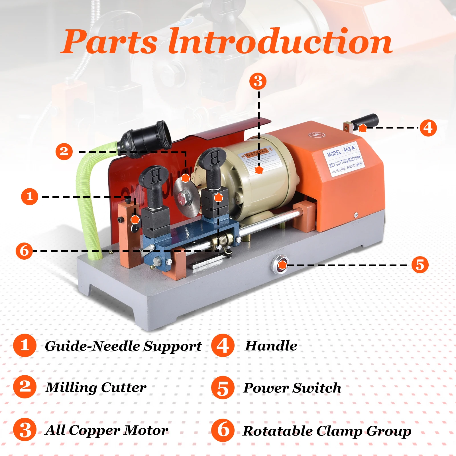 110V Vertical Key Duplicator Automatic Key Cutter Tool for House Door & Car Locksmith, Precision Metal Cutting Machine