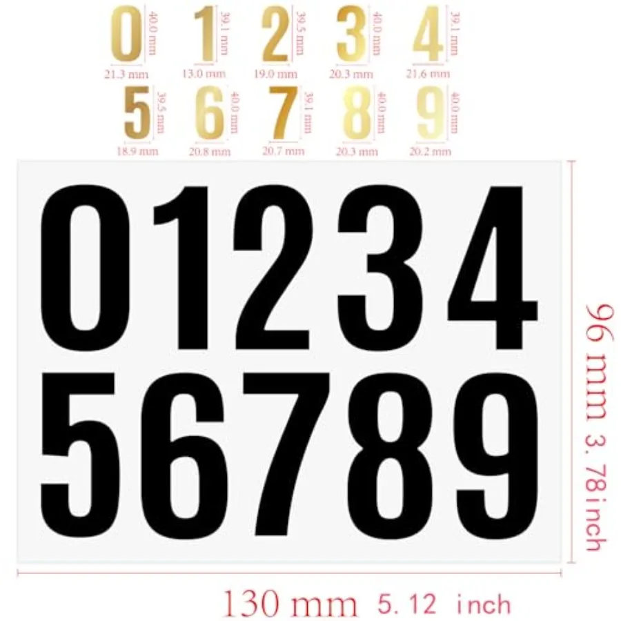 10 Sheets 1.5 Inch Vinyl Number Stickers 0-9 for DIY Crafts Home Decor Mailbox Signs Bottles Classroom Scrapbooks Labeling Proj
