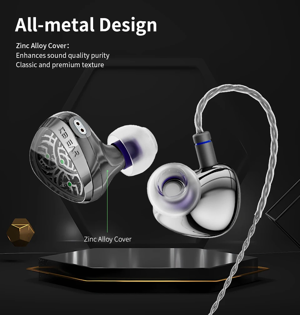 KBEAR Tourbillon-X TB-X IEMS in-Earphone Wired Headphones 10mm CVD-Coated Carbon Fiber Diaphragm Deep BassGaming Headset