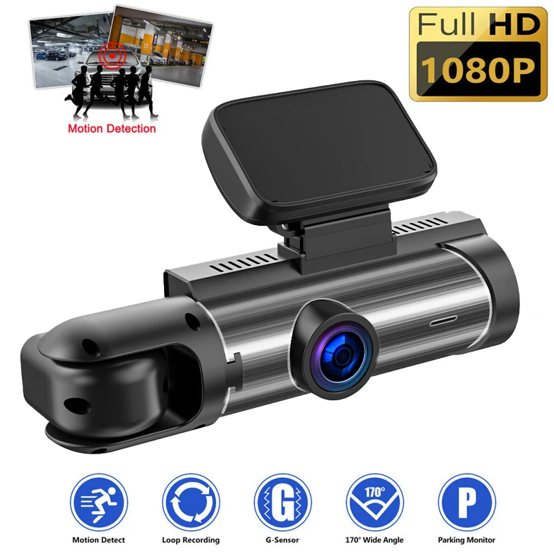 ZNLYRION Full HD 1080P Car Dashcam Front+Interior+Rear Camera 130° Wide Angle Night Vision G-Sensor Parking Monitor Car Driving Recorder