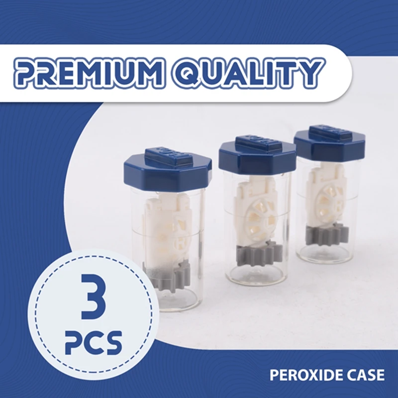 3 Pieces Hydrogen Peroxide Contact Lens Case Cleaner, Eye Scleral Contact Lens Stiff Clip Washer Machine, Portable
