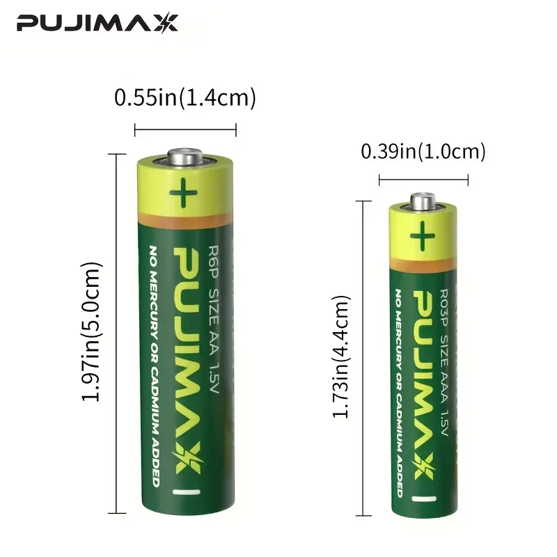 PUJIMAX 240/160/80/40-Piece AAA + AA Battery Pack, 1.5V Carbon-Based Battery, Suitable for Wireless Mice, Remote Controls, Jack-O'-Lanterns, Christmas Gifts, Razors, Etc., Non-Rechargeable