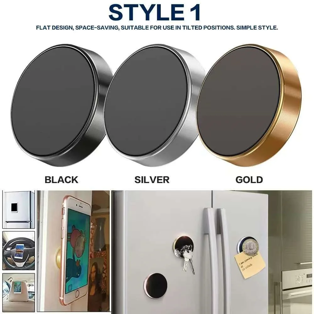 2PC Magnetic Car Phone Holder Universal Car Phone Stand for iPhone Xiaomi Huawei Samsung Dashboard Wall Mounted Car Magnet Sticker