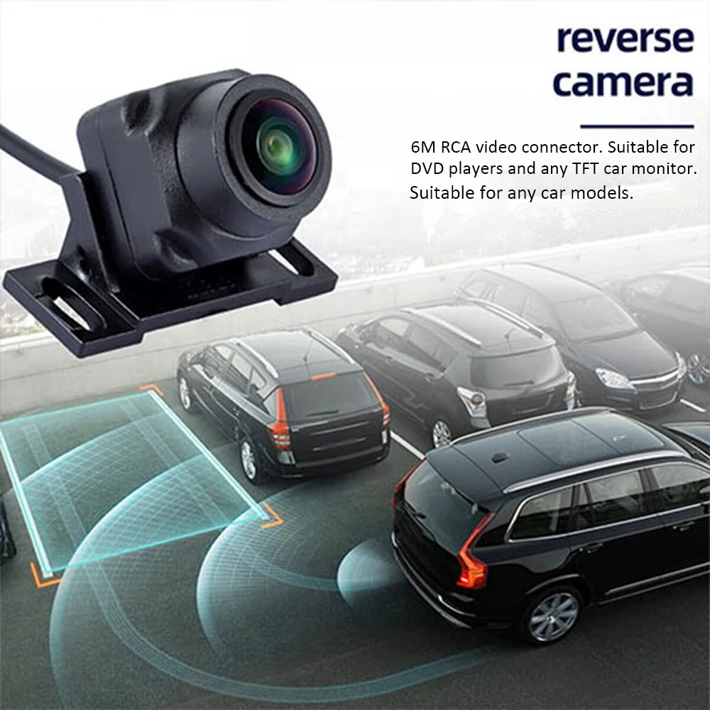 Car Backup Camera - Wide Angle Waterproof Rear View Camera for Vehicles 12-24V - Parking Reverse Assist for Truck, SUV, RV, Pickup - Universal Fit - RCA Video Cable