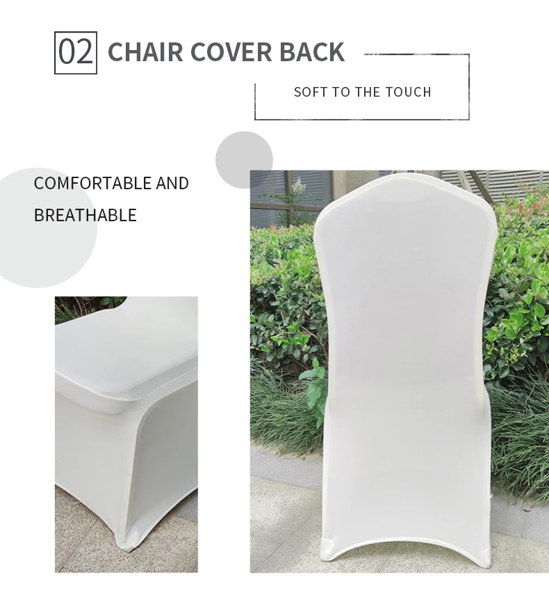 READOR 100pcs Stretch White Chair Slipcover Party Banquet Wedding Spandex Chair Covers for Events