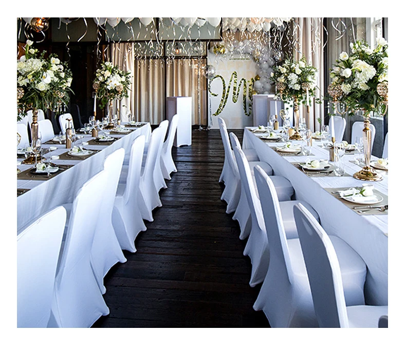 READOR 100pcs Stretch White Chair Slipcover Party Banquet Wedding Spandex Chair Covers for Events