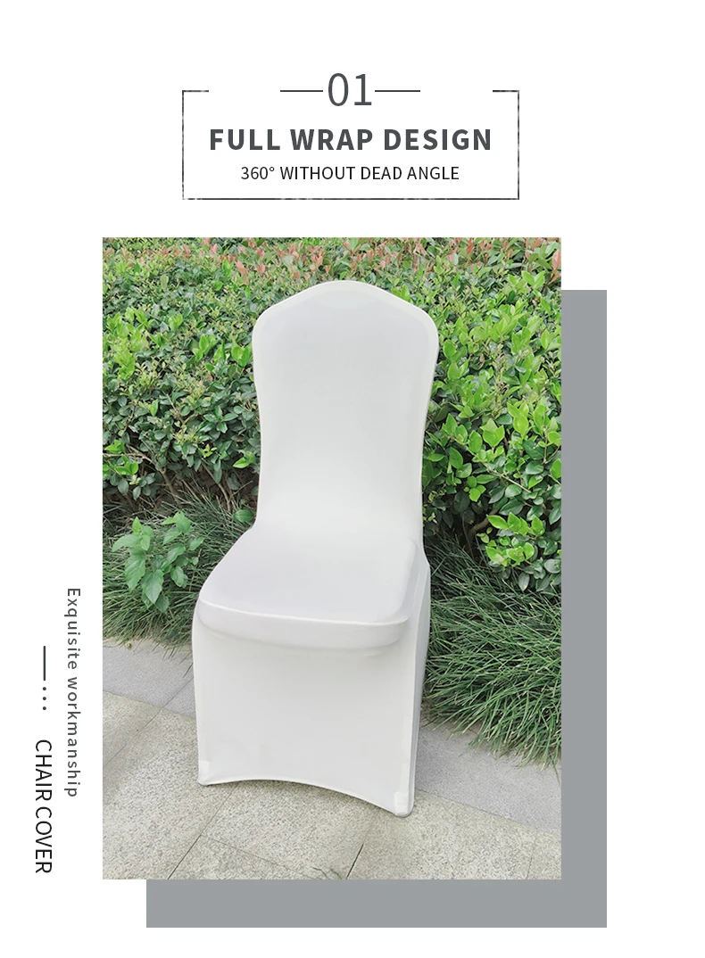 READOR 100pcs Stretch White Chair Slipcover Party Banquet Wedding Spandex Chair Covers for Events