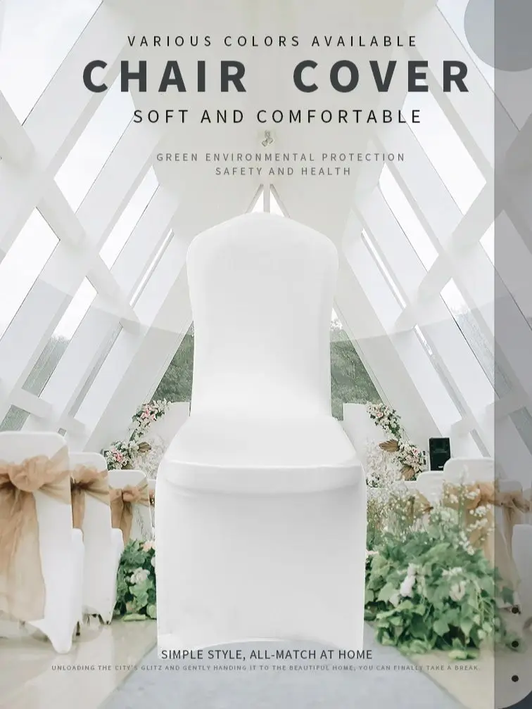 READOR 100pcs Stretch White Chair Slipcover Party Banquet Wedding Spandex Chair Covers for Events
