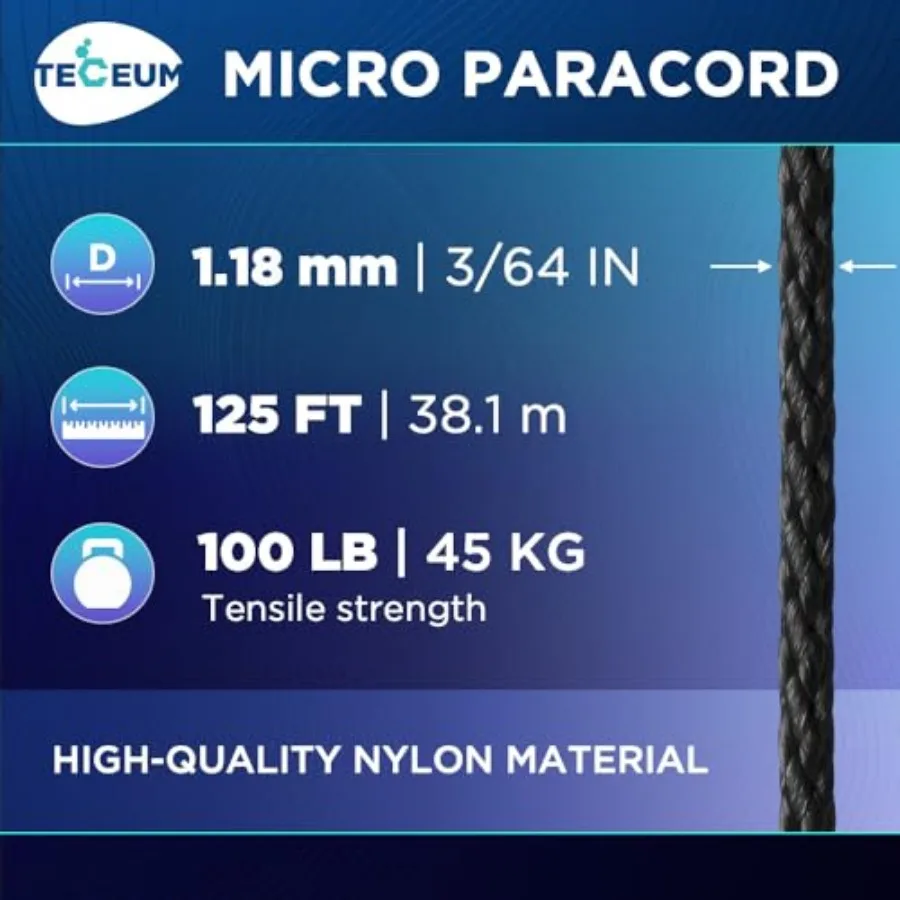 Micro Paracord 1.18 mm X Micro Utility Cord Thin Braided Paracord Rope Best for Crafting, DIY Projects, Fishing, Camping Wind C